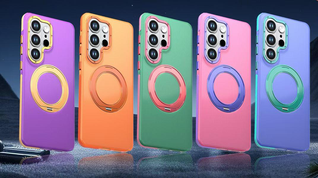 Aurora Color Block 360° Ring Stand Case for Samsung Galaxy S22-S26 Series