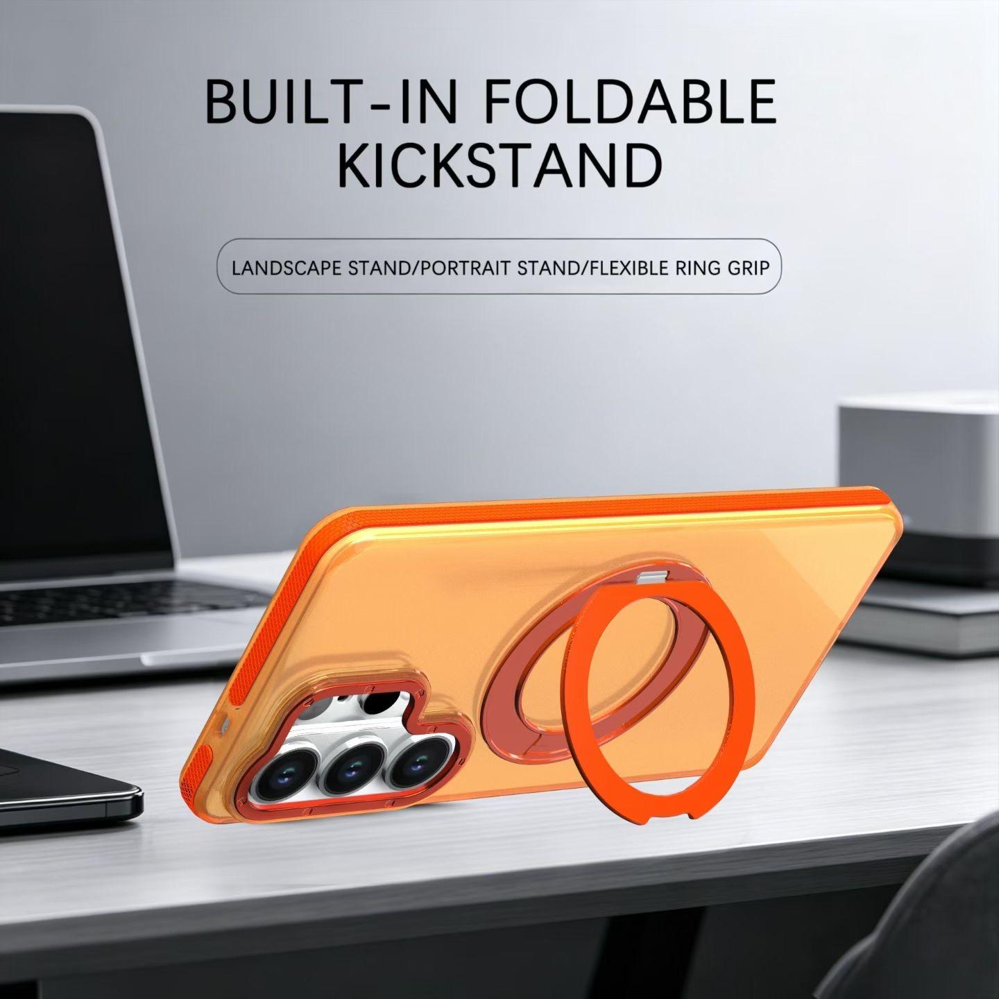 Aurora Color Block 360° Ring Stand Case for Samsung Galaxy S22-S26 Series
