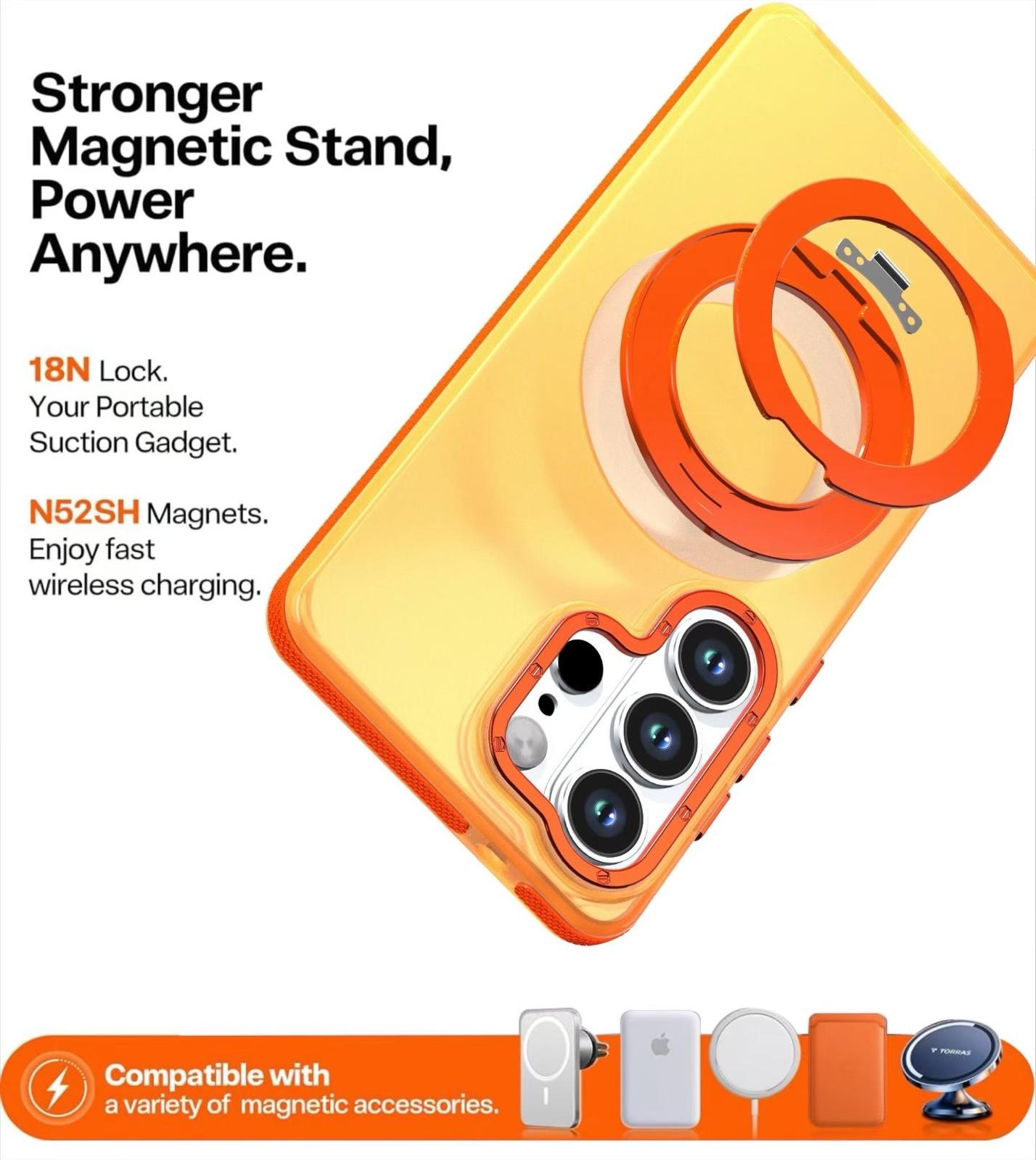 Aurora Color Block 360° Ring Stand Case for Samsung Galaxy S22-S26 Series