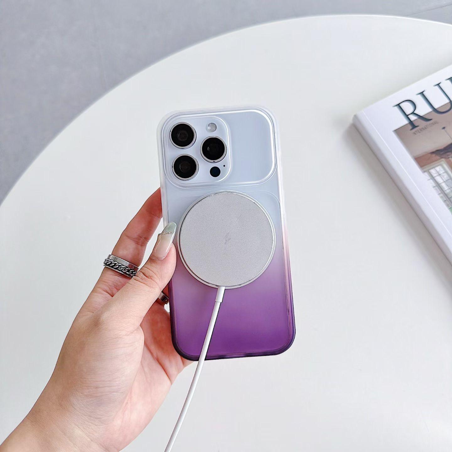 Gradient Matte iPhone Case with 360° Rotating Magnetic Kickstand for iPhone 11-18 Series