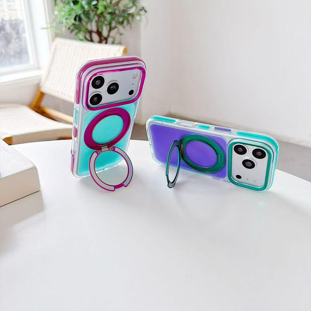 Summer Vibes: Dopamine Color Clash MagSafe Kickstand iPhone Case