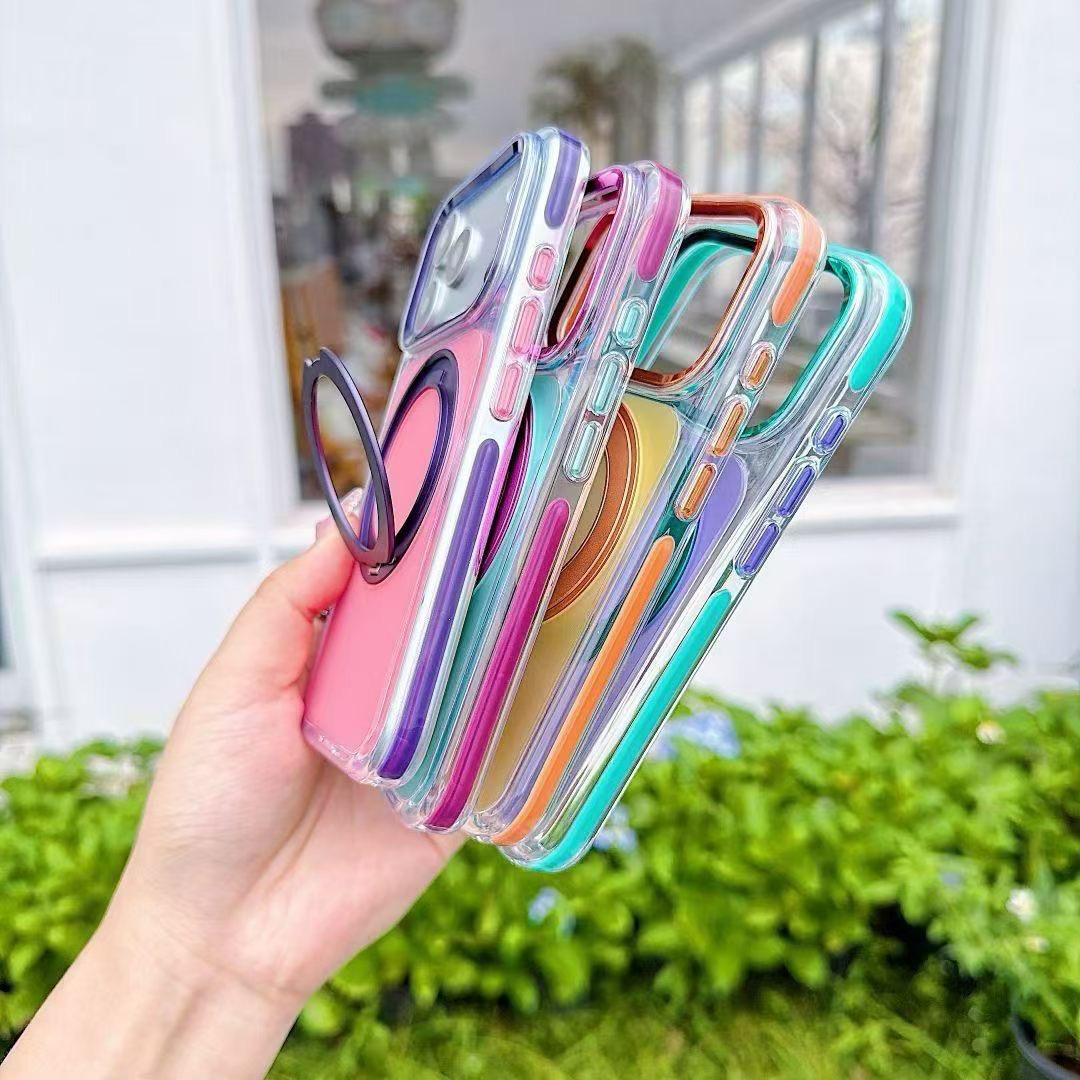 Summer Vibes: Dopamine Color Clash MagSafe Kickstand iPhone Case