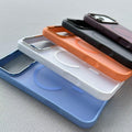 Leather-Textured Bumper Magnetic Case with Metallic Camera Frame for iPhone 18 17 Pro Max | Frosted Matte Back Anti-Slip MagSafe Cover