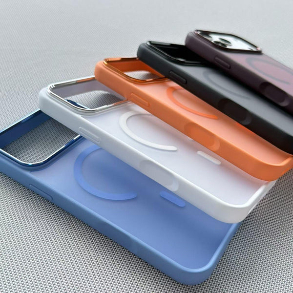 Leather-Textured Bumper Magnetic Case with Metallic Camera Frame for iPhone 18 17 Pro Max | Frosted Matte Back Anti-Slip MagSafe Cover
