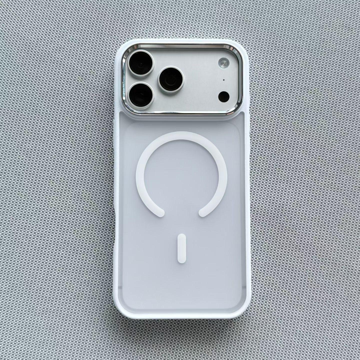 Leather-Textured Bumper Magnetic Case with Metallic Camera Frame for iPhone 18 17 Pro Max | Frosted Matte Back Anti-Slip MagSafe Cover