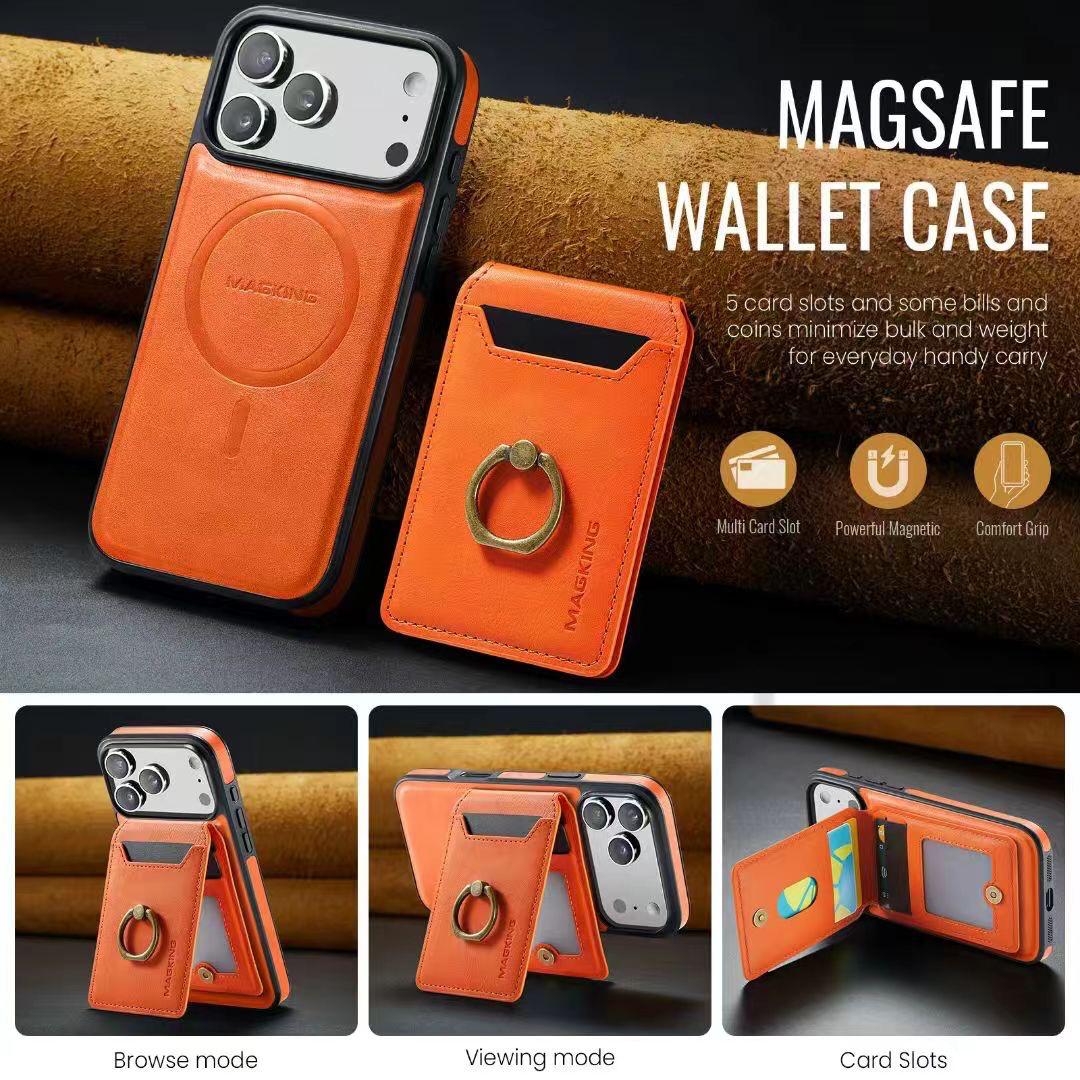 Detachable MagSafe Wallet Case – Multi-Angle Kickstand & RFID Protection
