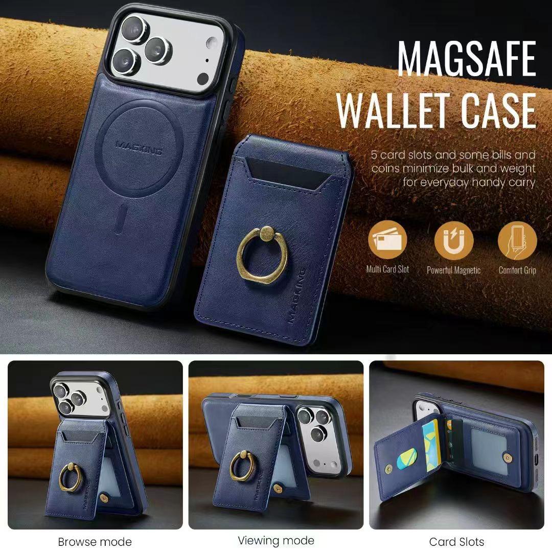 Detachable MagSafe Wallet Case – Multi-Angle Kickstand & RFID Protection