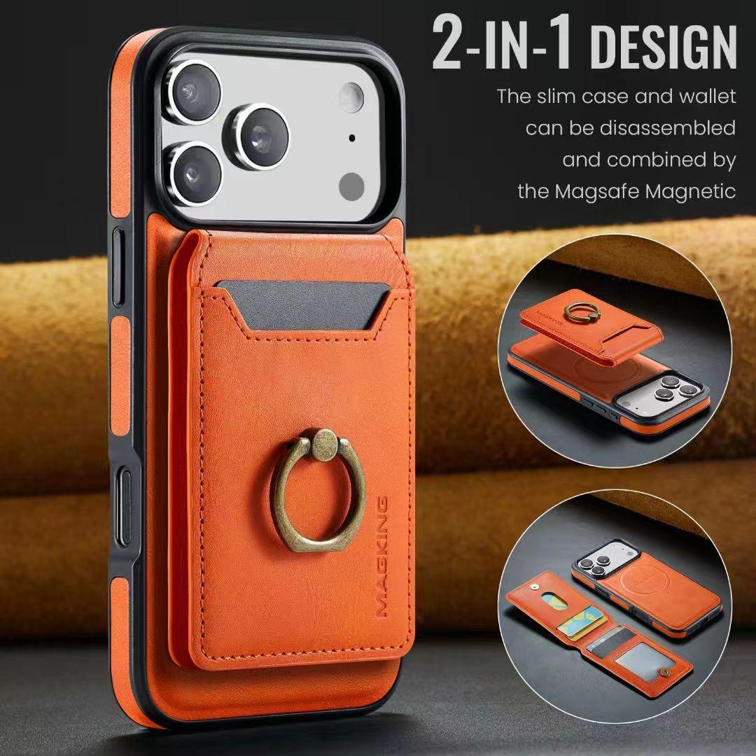 Detachable MagSafe Wallet Case – Multi-Angle Kickstand & RFID Protection