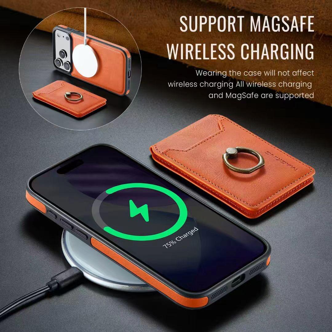 Detachable MagSafe Wallet Case – Multi-Angle Kickstand & RFID Protection