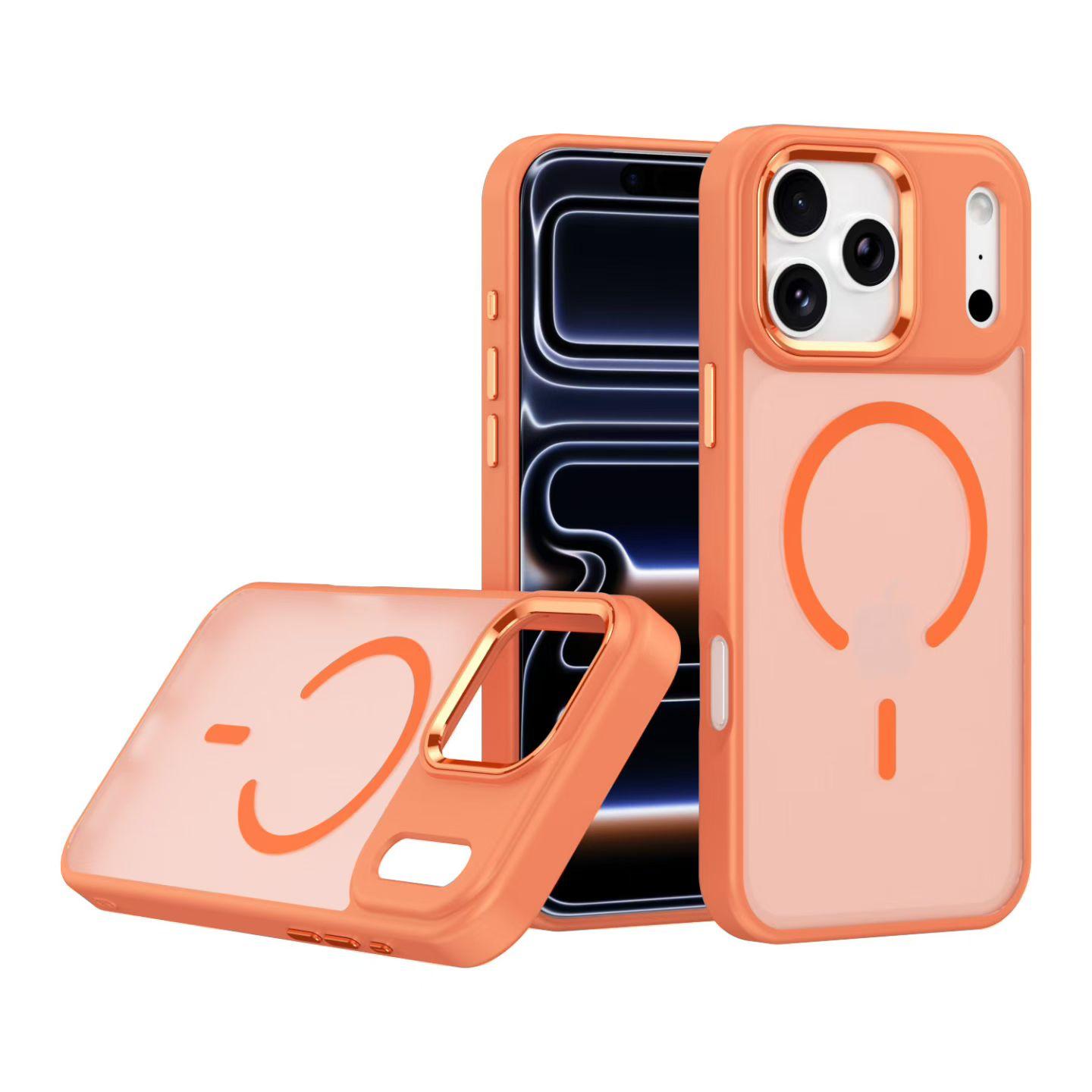 Skin-Feel Eagle Eye Magnetic Protective Case with Metal Buttons for iPhone 16 Series-iPhone18 Series , Slim Matte Anti-Fingerprint MagSafe Cover