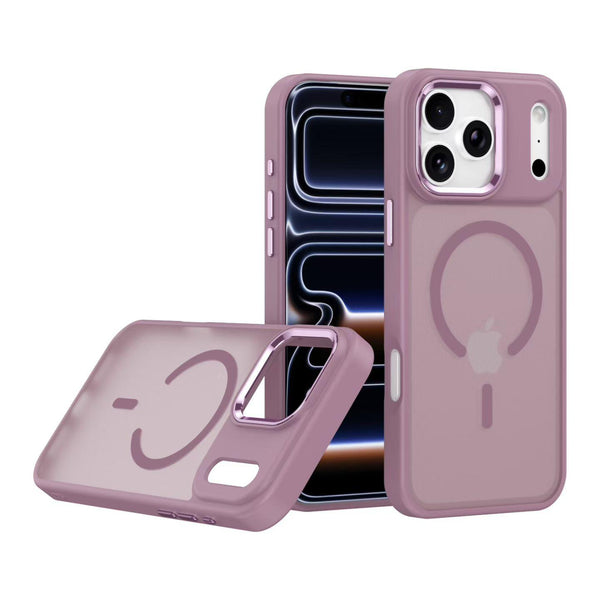 Skin-Feel Eagle Eye Magnetic Protective Case with Metal Buttons for iPhone 16 Series-iPhone18 Series , Slim Matte Anti-Fingerprint MagSafe Cover