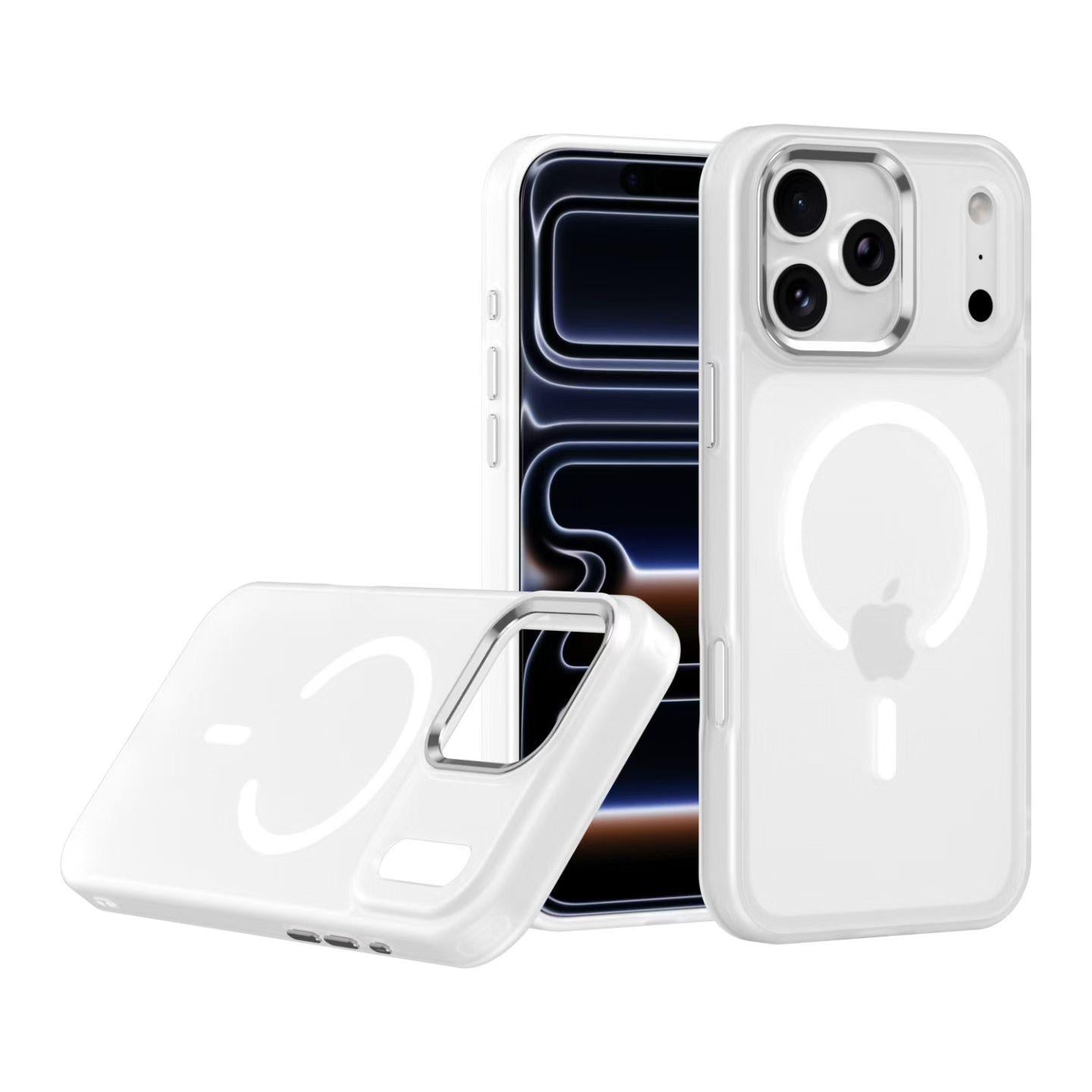 Skin-Feel Eagle Eye Magnetic Protective Case with Metal Buttons for iPhone 16 Series-iPhone18 Series , Slim Matte Anti-Fingerprint MagSafe Cover