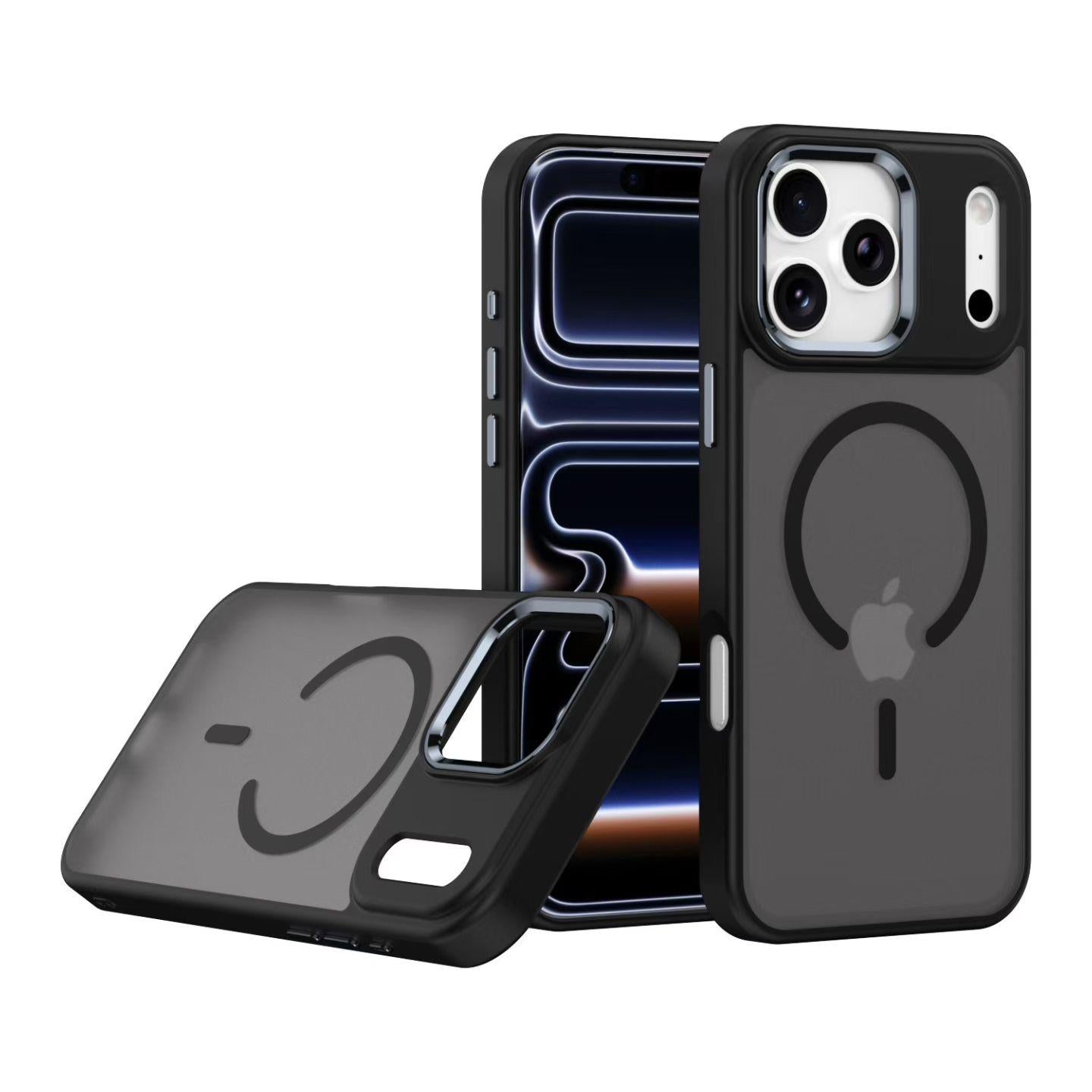 Skin-Feel Eagle Eye Magnetic Protective Case with Metal Buttons for iPhone 16 Series-iPhone18 Series , Slim Matte Anti-Fingerprint MagSafe Cover