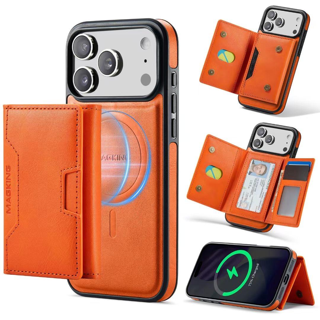 Detachable MagSafe Wallet Case – Multi-Angle Kickstand & RFID Protection