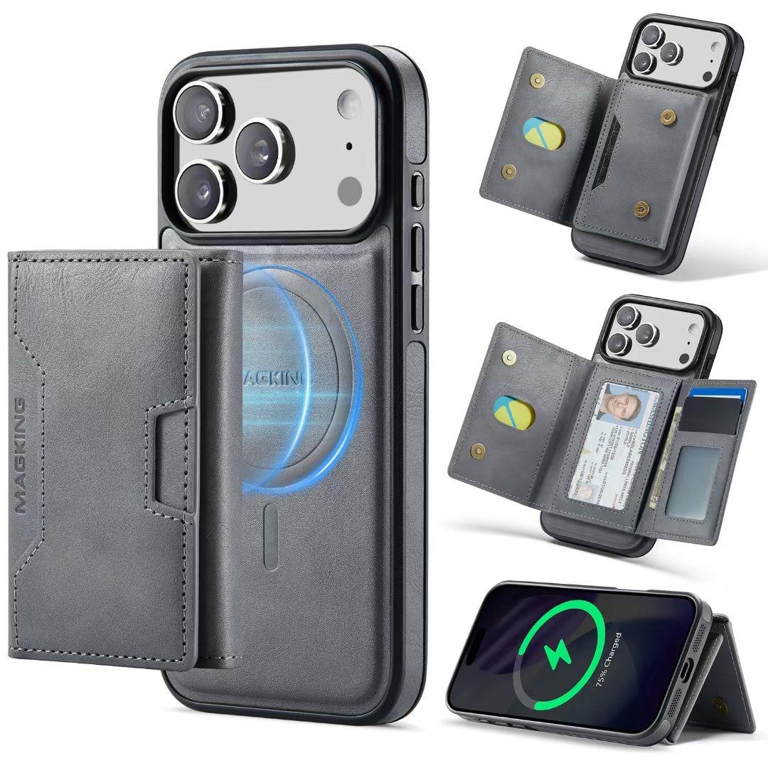 Detachable MagSafe Wallet Case – Multi-Angle Kickstand & RFID Protection