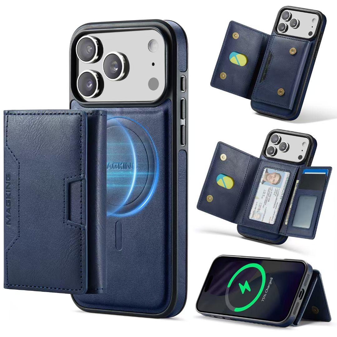 Detachable MagSafe Wallet Case – Multi-Angle Kickstand & RFID Protection