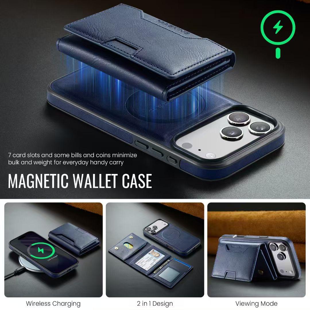 Detachable MagSafe Wallet Case – Multi-Angle Kickstand & RFID Protection