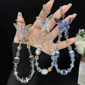 Iridium Dream Butterfly Beaded Phone Charm &amp; Wrist Strap