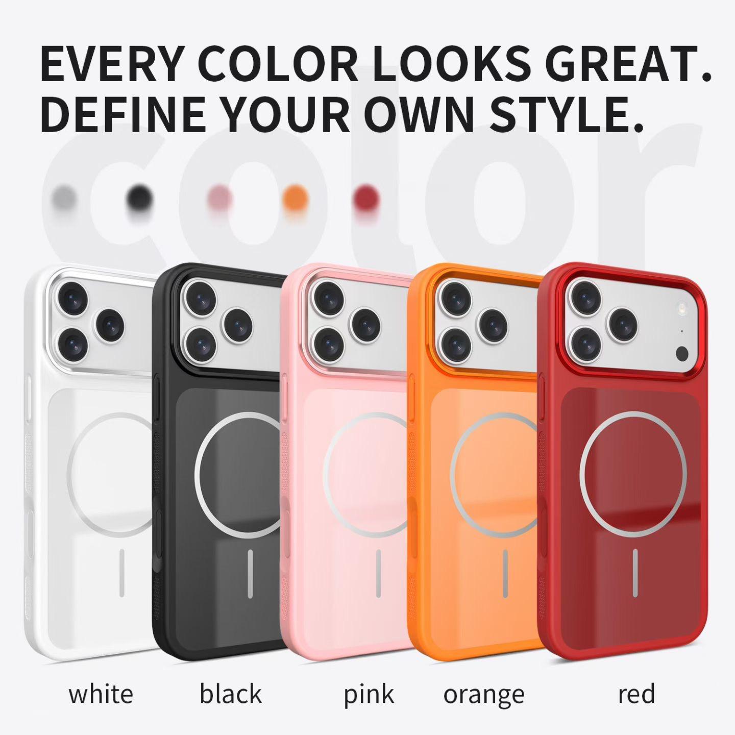 Magnetic MagSafe iPhone Case with Matching Wrist Lanyard – Glossy Glass Back & Drop Protection
