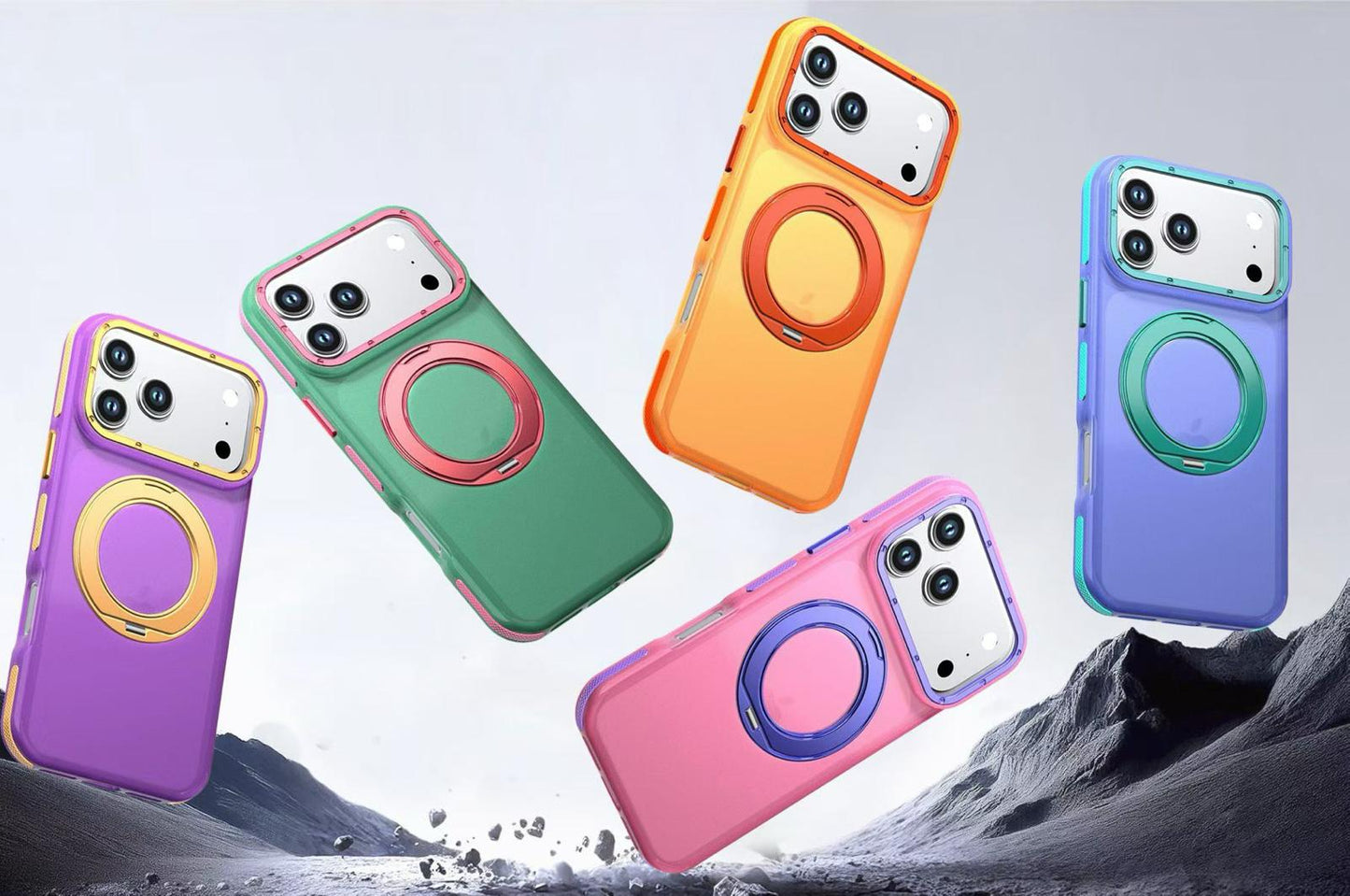 Summer Vibes: Dopamine Color Clash MagSafe Kickstand iPhone Case
