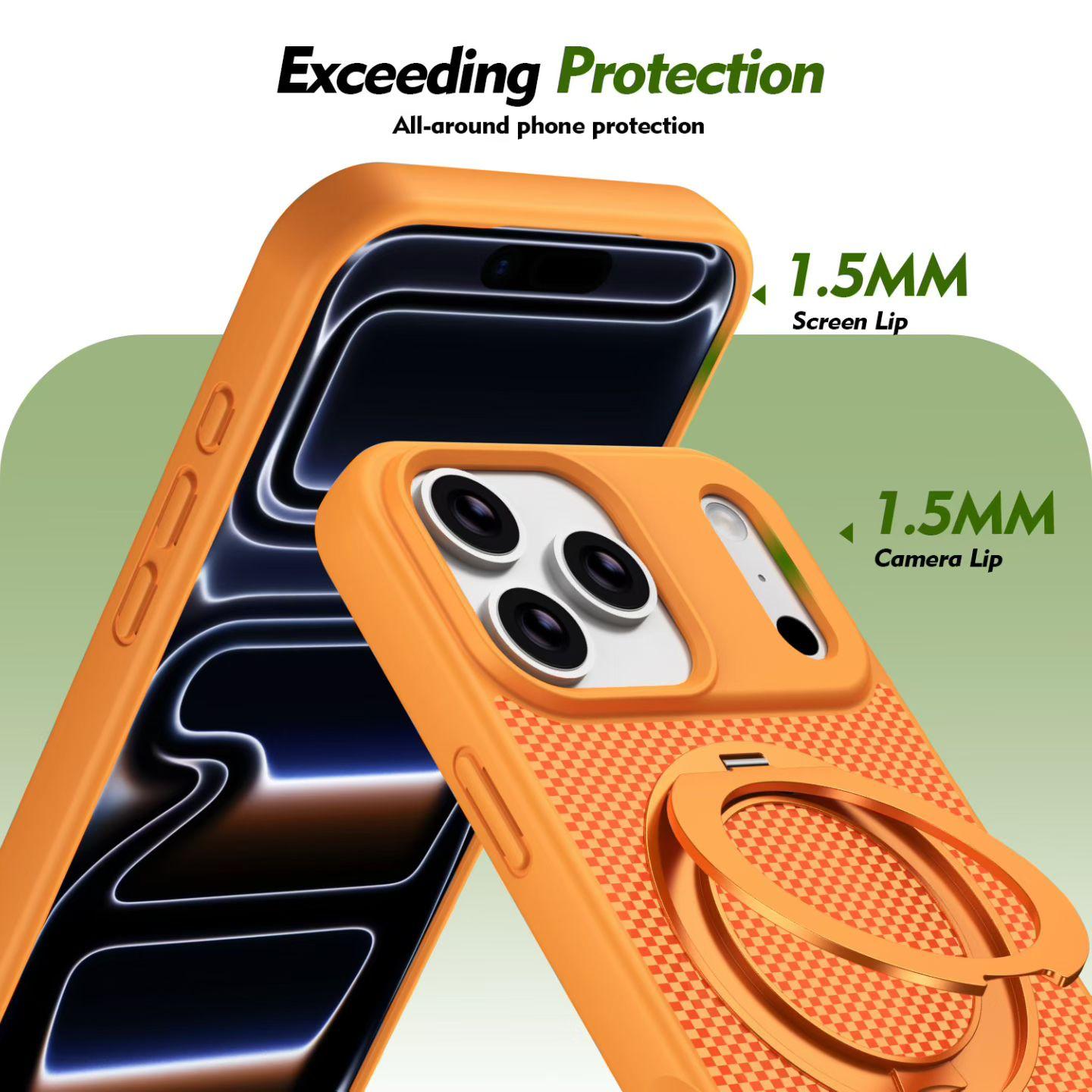18 Carbon Magnetic Bracket Series Case for iPhone | Carbon Fiber Texture Slim Shockproof Cover with Built-in Invisible Kickstand & MagSafe Support