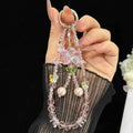 Double-Chain Crystal &amp; Large Pearl Phone Charm